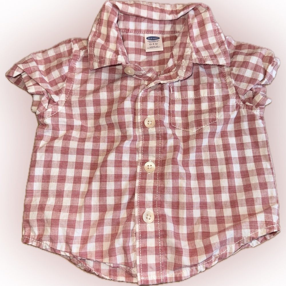 Old Navy Kids Pink Plaid Button-Down Shirt